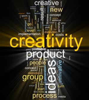 collage of different words on a dark background on business topics